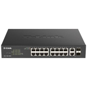 Conmutador D-Link DGS-1100-18PV2 16 Puertos Gigabit PoE+ Gestionado L2 Rack 1U