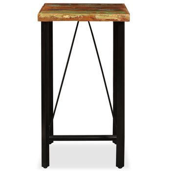 Mesa De Bar | Mesa De Bistró De Madera Maciza Reciclada 60x60x107 Cm