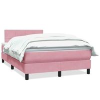 cama tapizada 223x120x88 cm terciopelo - rosa