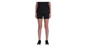 Pantalones cortos 2 en 1 new balance rc 3in negro para mujer
