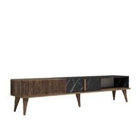 soporte de tv de madera milan - 180 x 35 x 40 cm - nogalnegro