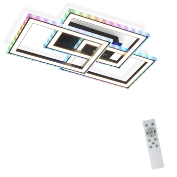 Lámpara De Techo Led Para Sala De Estar, Moderna Lámpara De Techo Rgb Regulable Con Control Remoto