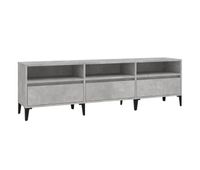 mueble tv - mesa de tv madera contrachapada gris hormigon 150x30x445 cm