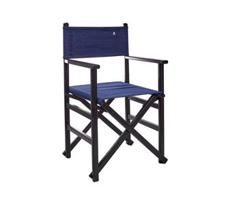 Sillón director plegable estructura color wengué con lona color azul oscuro, fabricada en madera de haya de primera calidad scalpers
