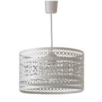 lampara de techo estilo provenzal de metal color blanco calado de 30x18 cm ideal para dormitorio salon o recibidor cable blanco de 60 cm casquillo e27 no incluye bombilla casaseleccion