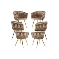pack 6 sillas widny golden terciopelo de terciopelo 875644 cm - champan