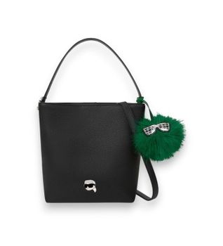 Karl Lagerfeld para mujer. B4W30084 Bolso Pebble negro (OSFA), Casual, Poliéster