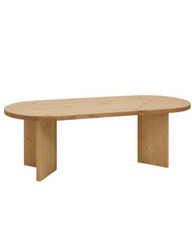 Mesa de centro de madera maciza en tono roble medio de 120x40cm