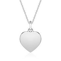 cadena corazon de oro blanco de 14 quilates grabable