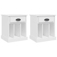 pack 2 uds mesitas de noche  mesa auxiliar  mesilla color blanco 43x36x50 cm