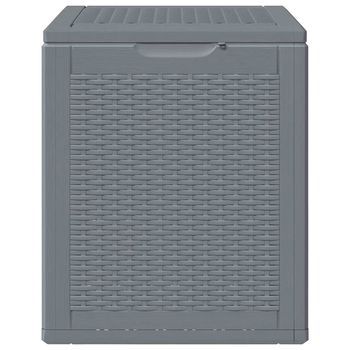 Caja De Almacenaje Para Jardín | Arcón De Jardín | Baúl Jardín Pp Aspecto De Ratán Gris 90 L