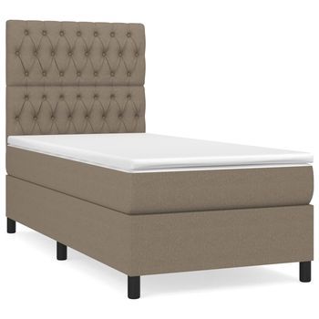 Cama Tapizada 193x90x128 Cm Tejido - Taupe