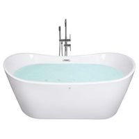 banera independiente de acrilico blanco plateado con rebosadero 180 cm moderno antigua
