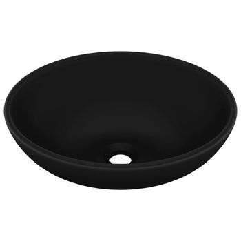Lavabo de lujo ovalado cerámica negro mate 40x33 cm