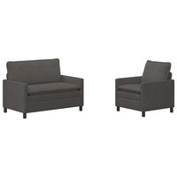 juego de sofa 2 pcs gris oscuro tela vidaxl