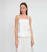 marella para mujer 2613161035200 top mlmvino blanco 40 seda sin mangas  tirantes