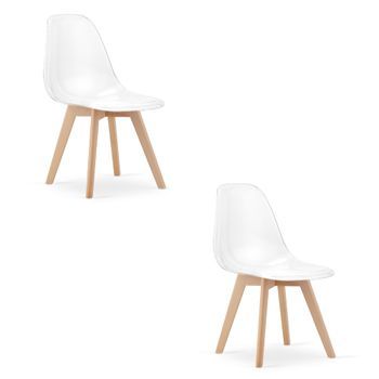 Set De 2 Silla De Comedor Polipropileno Valora Kito Asiento Ergonómico Transparente