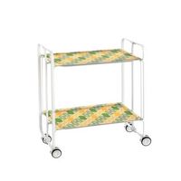 carrito auxiliar plegable bauhaus con ruedas - armazon metalico blanco 2 niveles y 4 posiciones ajustables90
