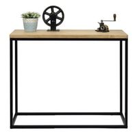 consola recibidor icub big wood 100x35x80cm negro en madera maciza de pino acabado vintage estilo industrial box furniture