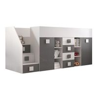 litera hartford 366 individuales gris aglomerado laminado somieres 94x249x124cm