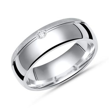 Anillo moderno plata 925 parcialmente pulido 6mm