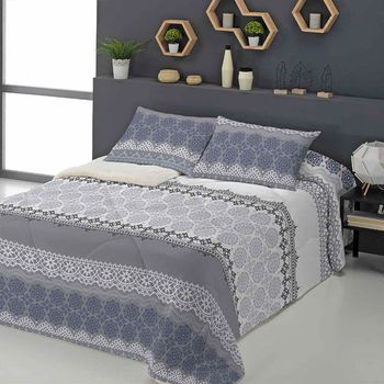 Edredón Sedalina Sherpa Riga 650 Gr/m2 + Funda Cojín 150 Cm Rufino Diaz, Azul
