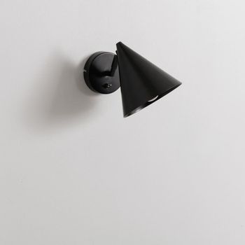 Aplique de pared cónico de acero negro