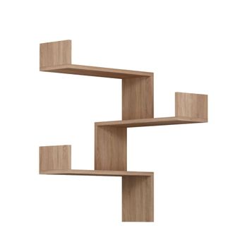Estantería de esquina de pared de madera l60cm - madera clara