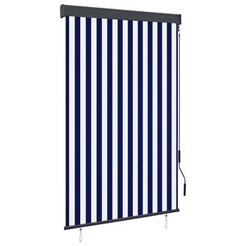Estor Enrollable De Exterior Azul Y Blanco 120x250 Cm Vidaxl