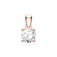 colgante para mujer en oro rosa 14 quilates con diamante