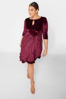 vestido aterciopelado granate mujer curvy y tallas grandes yours
