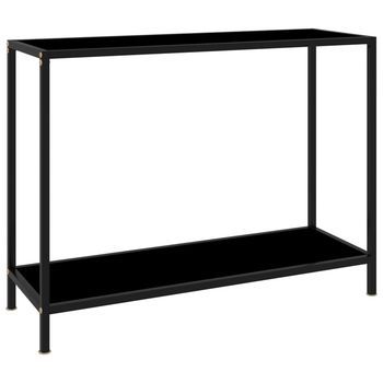 Mesa De Consola Negro Vidrio Templado 100x35x75 Cm Vidaxl