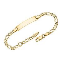 pulsera figaro grabado chapado en oro