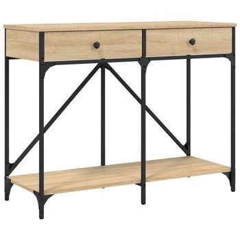 Mesa Consola Madera De Ingeniería Roble Sonoma 100x39x78,5 Cm Vidaxl