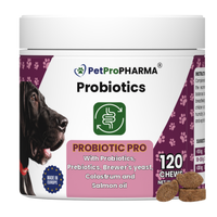 probiotic pro - probioticos perros y gatos complemento alimenticio para soporte digestivo y refuerzo inmunologico con probioticos y prebioticos 120 galletas 360 gr