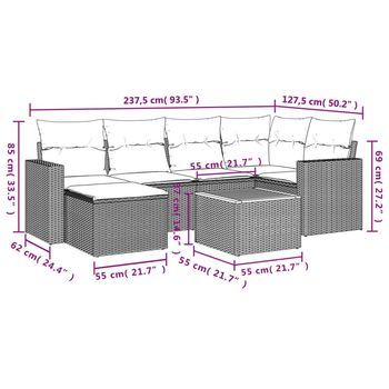 Conjunto De Sofá De Exterior (incluye Cojines, Juego De Siete Piezas)