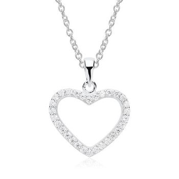 Cadena de plata 925 con corazón engastado