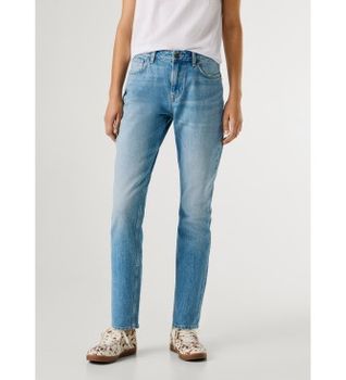 Pepe Jeans para mujer. PL20459182VC Jeans Tapered Violet azul (24/30), Casual, Algodón, Denim
