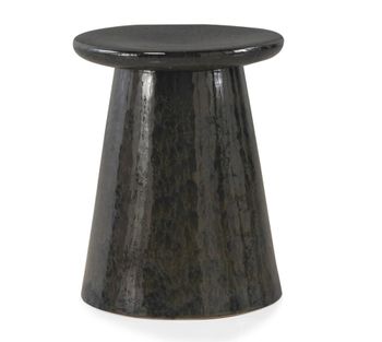Taburete mesita auxiliar de cerámica azul oscuro
