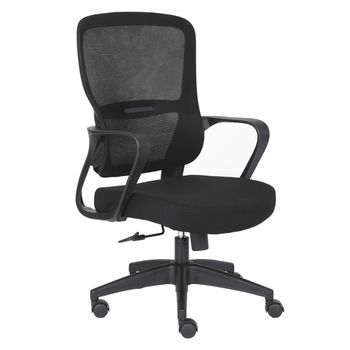 Silla De Oficina Taxana Silla De Tela Transpirable En Negro De Altura Regulable Con Reposabrazos