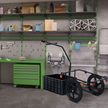 Remolque De Bicicleta Homcom Acero Y Tela Oxford 144x59x80cm Negro