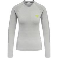 hummel camiseta manga larga t-shirt gg-12 gris stretch femme para mujer