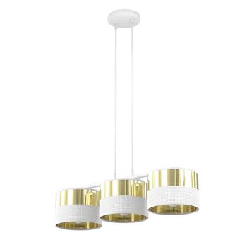 Lámpara colgante velto blanco+oro (3 luces)