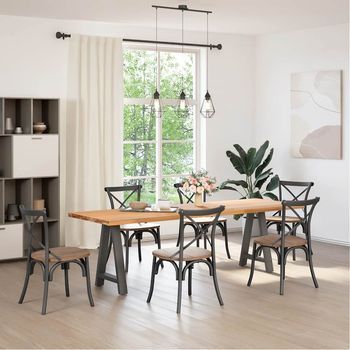 Patas De Mesa Centro Forma A 2 Uds | Patas Para Mesa Acero Antracita 60x(72-73) Cm