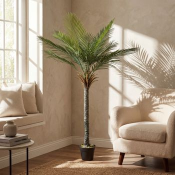 Planta Artificial De Pe Pp Cemento Homcom 80x60x180 Cm Verde