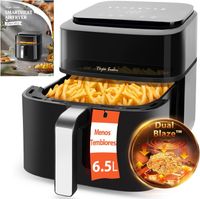 taylor swoden freidora de aire sin aceite 65l con doble resistencia 1800w 8 funciones ventana de visualizacion libro de recetas incluido panel led tactil rejilla antiadherente libre de bpa