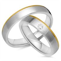 alianzas 14 quilates oro amarillo-blanco con diamante