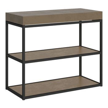 Consola Extensible 90x40/196 Cm Plano Small Gris Paloma Estructura Antracita