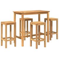 conjunto de bar al aire libre 5 uds sin tratar vidaxl