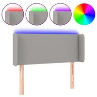 cabecero accesorio para dormir dormitorio mueble led 83 x 16 x 7888 cm tela gris claro tdl0201250